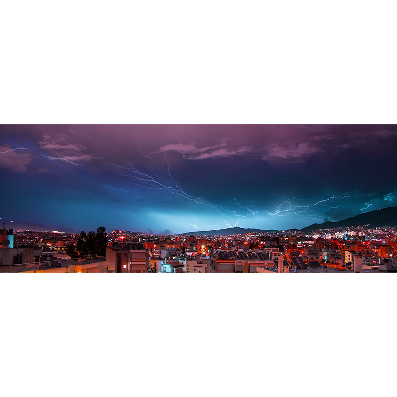 Πίνακας σε καμβά Καταιγίδα στην Αθήνα 